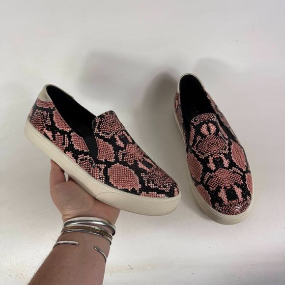 Cole Haan Grand.OS Sneaker Women's 8 Pink Leather Snake Print Slip-On Round Toe - Picture 1 of 10